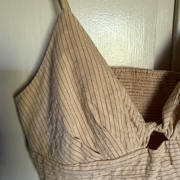 Zara Tan Pinstripes Sleeveless Crop Top Size Large - Picture 3 of 14